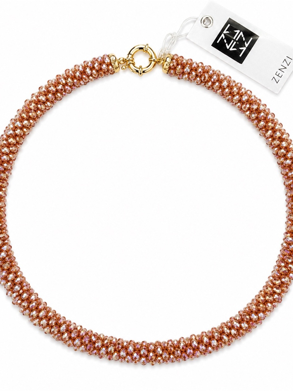 ZENZII Woven Crystal Short Necklace 18” collar necklace AB new